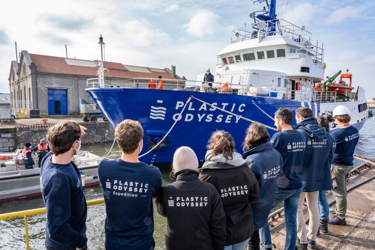 Plastic Odyssey mise a l eau navire chantier dunkerque 09 03 21  153